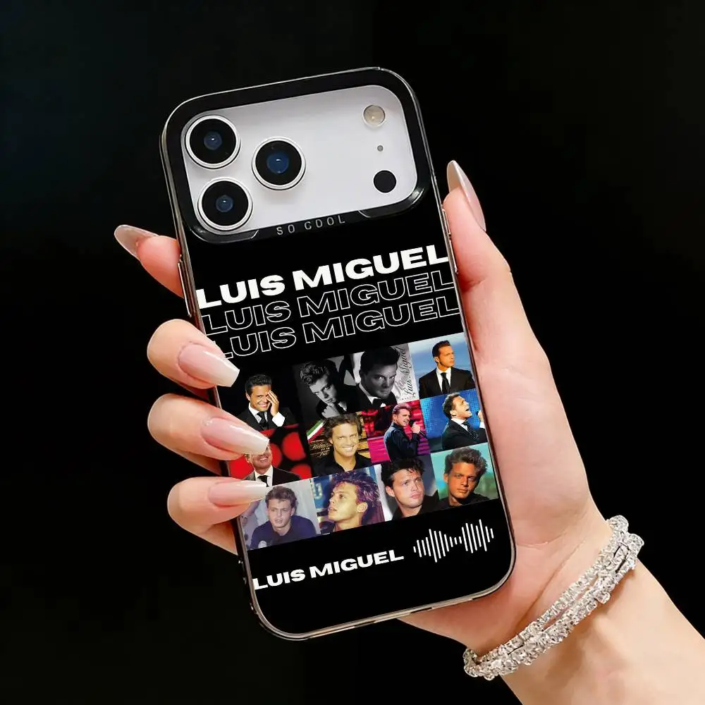 Фото Чехол для телефона L-Luis Miguel El Sol de Mexico для iPhone 17, 16, 15, 14, 13, 12 Pro Max, черный матовый противоударный чехол-накладка №3