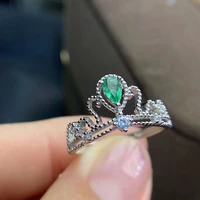 new fashion 925 silver ring emerald gemstones female rings for friends party gifts ornaments jewellery