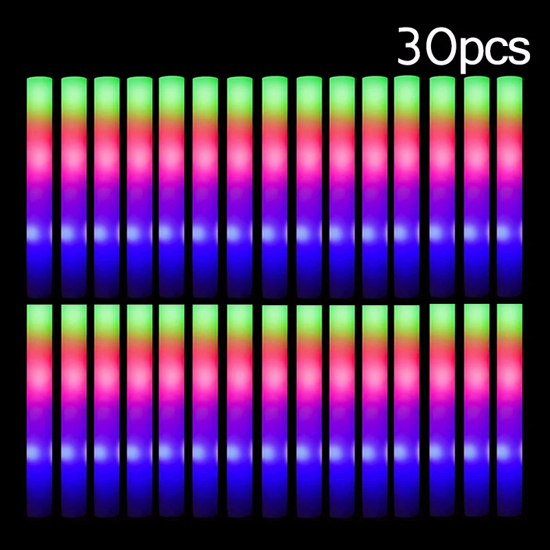 

Светодиодные светящиеся палочки RGB, 15/30 шт.