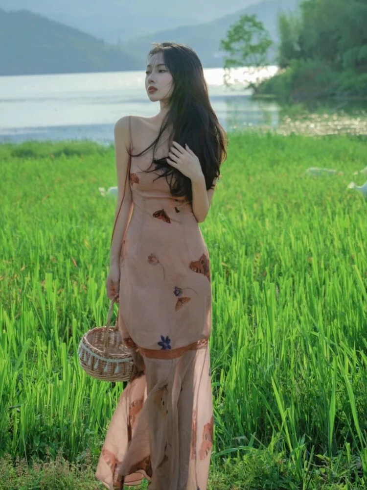 

Tourism Photography Clothes Super Fairy Beach Skirt Temperament Slim Fit Beach Skirt Holiday Skirt ins Super Hot Summer