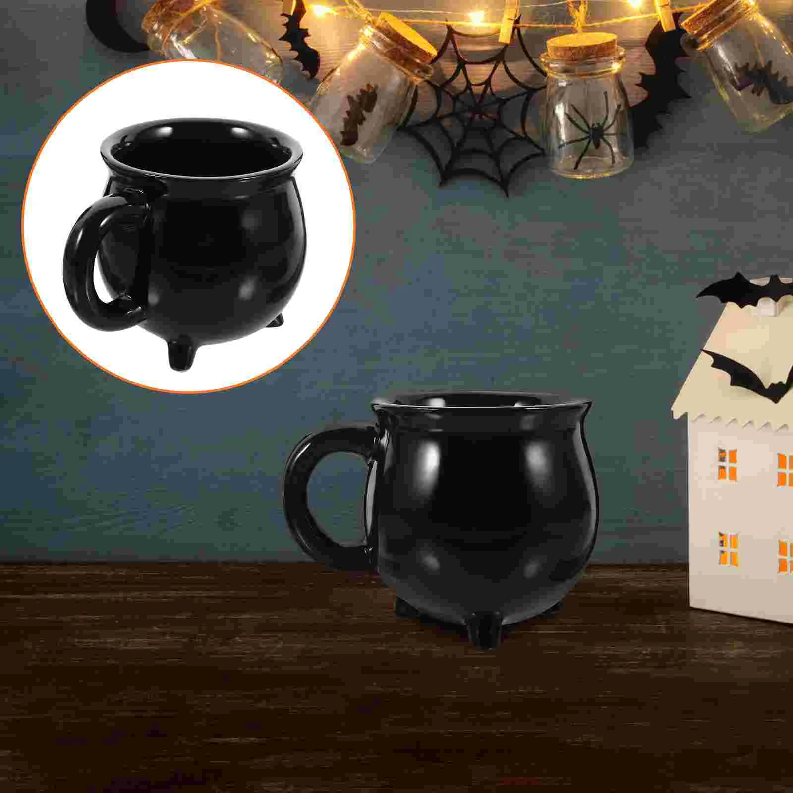 

Witch Cup Ceramic Cauldron Coffee Mug Black Drinking Glasses Ceramics Drinks Serving Mugs