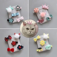 cat hair clip bow princess pink cute dogs hair accessories puppy barrettes dog hairpin beautiful cute animal party grooming tool