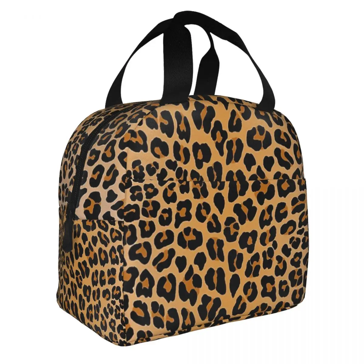 Leopard Print Lunch Bento Bags Portable Aluminum Foil thickened Thermal Cloth Lunch Bag for Women Men Boy