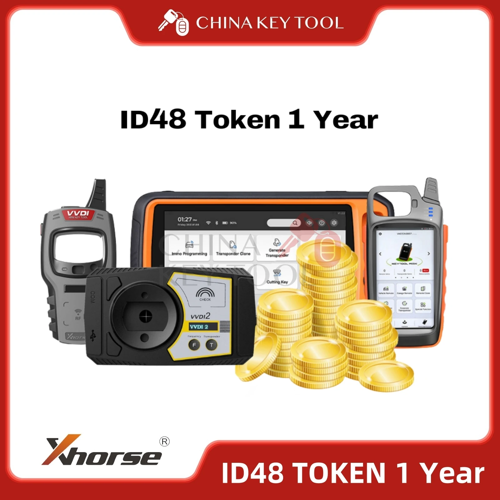 

Xhorse VVDI OBD48 Clone ID48 96-битная копия каждый день 3 жетоны на один год Подходит для VVDI MINI/KEYTOOL MAX/MAXPRO/KEYTOOL PLUS