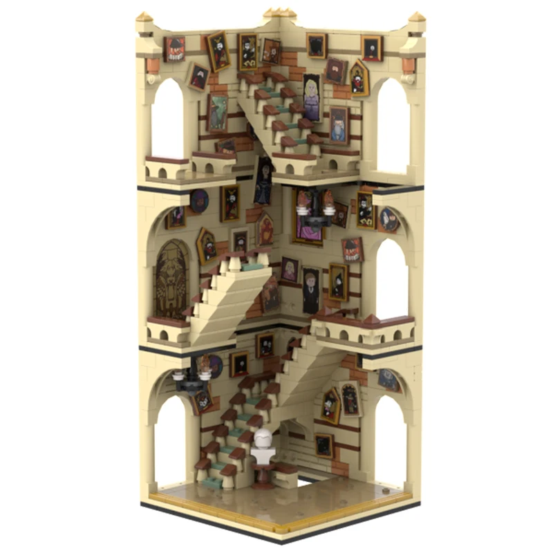 

NEW 809pcs MOC European Medieval Street View The Grand StaircaseDIY creative ideas Retro child Toy Birthday Gift building blocks