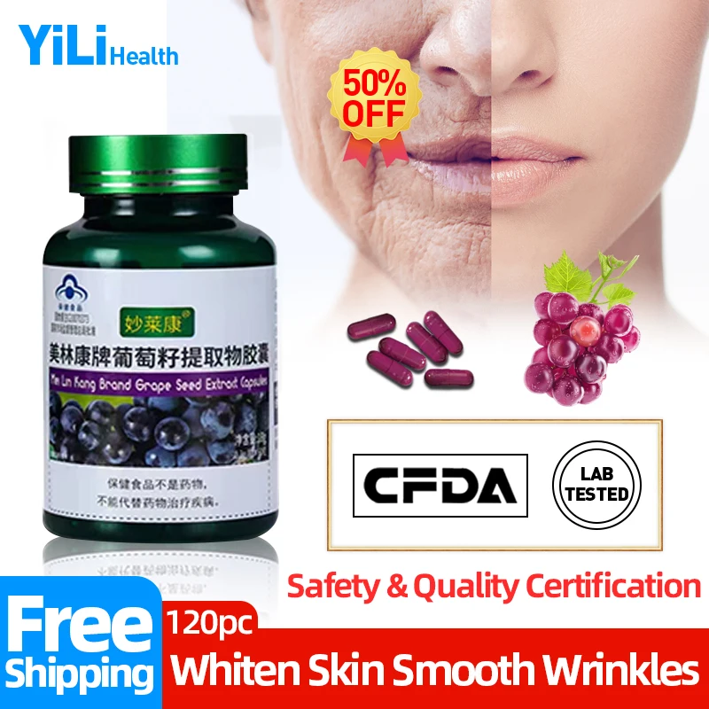 

Beauty Collagen Capsules Whitening Supplement Pills Antioxidant Wrinkles Removal Anti Aging Grape Seed Extract CFDA Approved