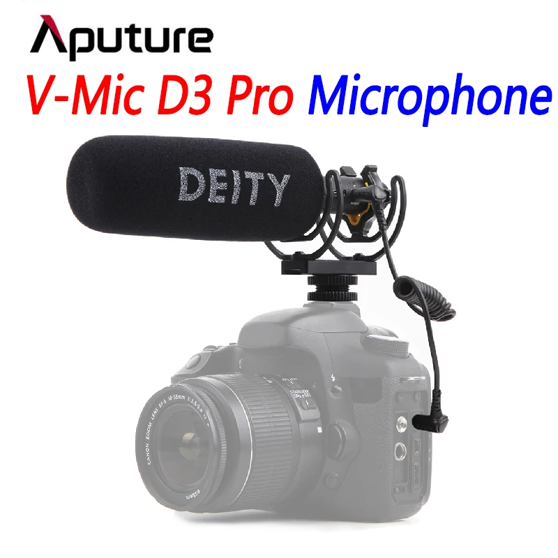 

Суперкардиоидный направленный микрофон Deity V-Mic D3 Pro, микрофон с низким уровнем шума, конденсаторный микрофон для записи, микрофон для камеры DSLR