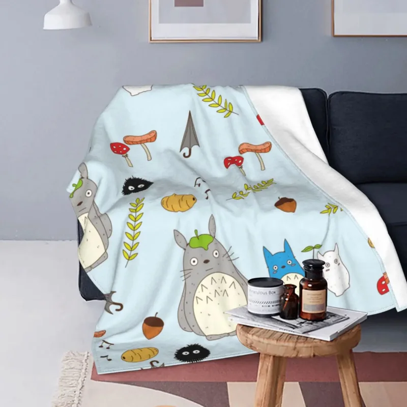

Милые одеяла из аниме «Мой сосед Тоторо» ghiспектр, зимнее переносное теплое Флисовое одеяло для кровати, уличный коврик