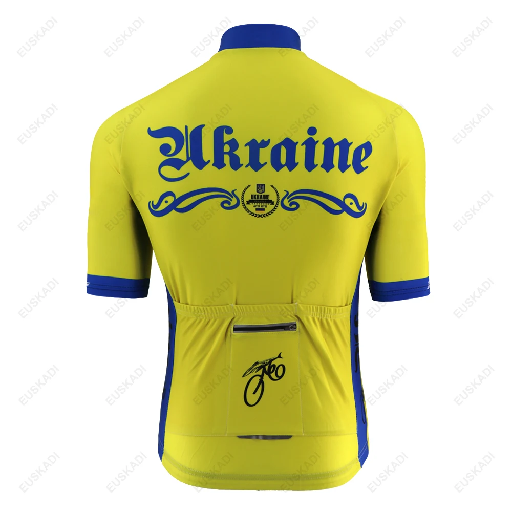 Summer New Ukraine national team emblem flag yellow cycling jersey men road/mtb bike clothing racing clothes Triathlon | Спорт и