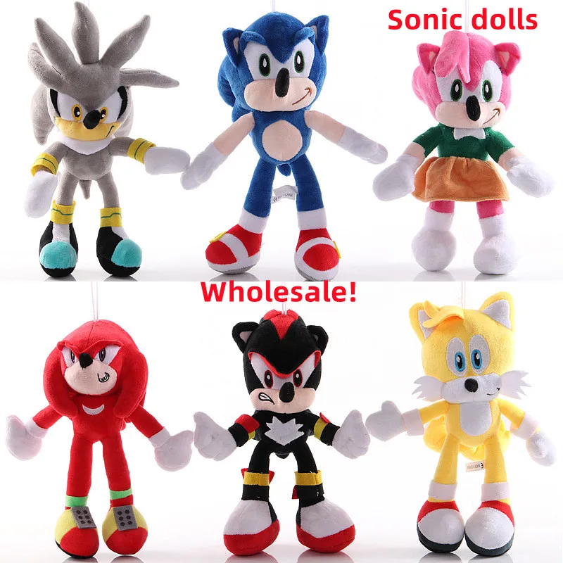 

28cm Sonic orginal Plush Doll sonic Toys Cartoon PP Cotton Keychain Color Resin Dolls Bag Pendant Hanging pokemon sanior kitty