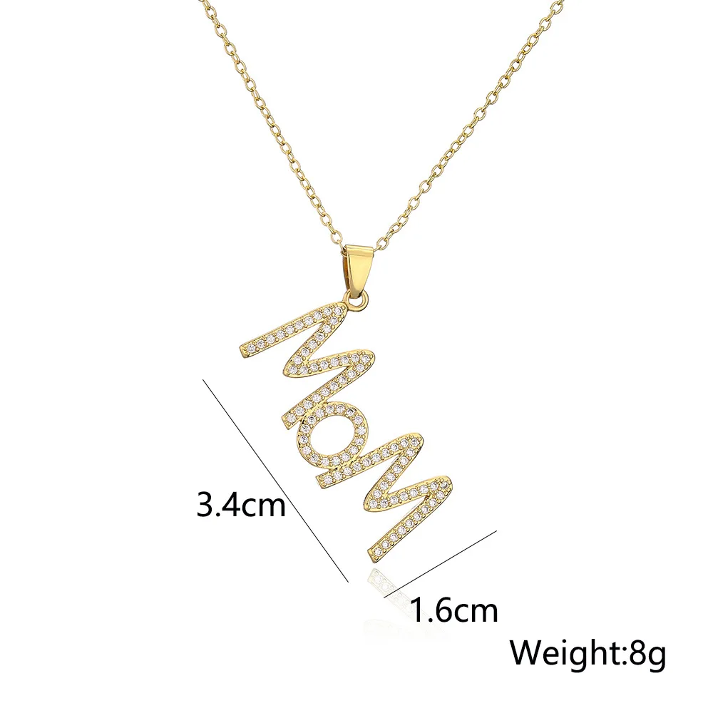 Mama Mon Letter Name Crystal Necklace for Women Mother Day Gift Zirconia Filled Pendant 2022 Jewelry Present |