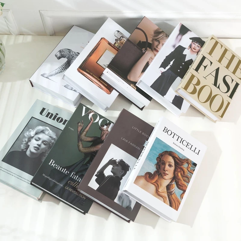 

Simulation Fake Books Decoration Fashional Luxury Home Decor Ornaments Study Soft Book Box Model Vintage For Cafe Club Hotel