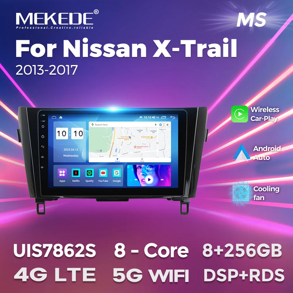 

8G+256G Android Car GPS Multimedia Player For Nissan X-Trail 2013 - 2017 Auto Wireless Carplay Stereo Radio DSP 2Din All in one