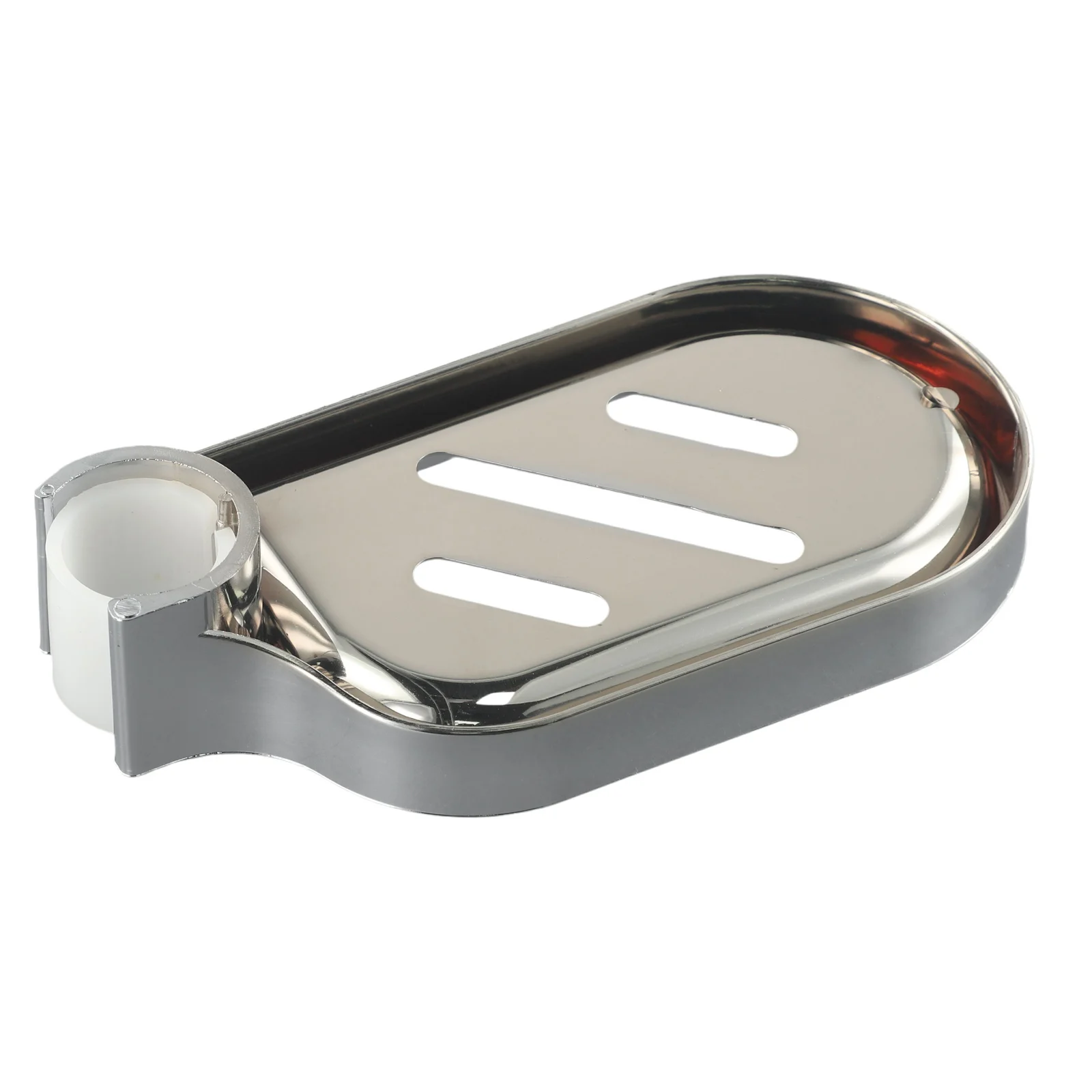 

Convenient Wall Mounted Clip-on Soap Tray Soap Dish Adjustable Shower Rail Slide Soap Plates Smooth Bathroom Holder Silver