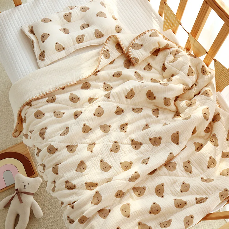 

Thicken Winter Baby Quilt New Born Comforter for Crib Children's Duvet Bedding Cotton Nap Blanket Muslin Baby Stuff Mother Kids