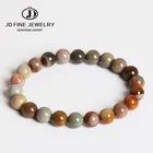 Рождественский подарок JD, 681012 мм, Круглые разноцветные коричневые бусины на выбор, картина из натуральной Америки, искусственная яшма