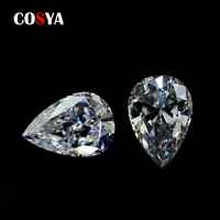 cosya 10ct d vvs1 lab grown water drop moissanite diamond stone with gra loose gemstone pear moissanite excellet cut