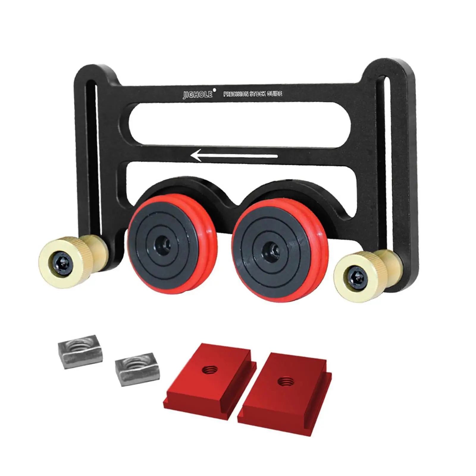 

Настольная пила из алюминиевого сплава, направляющая для подачи, для Т-дорожек, забора, деревообрабатывающий подшипник, роликовый питатель