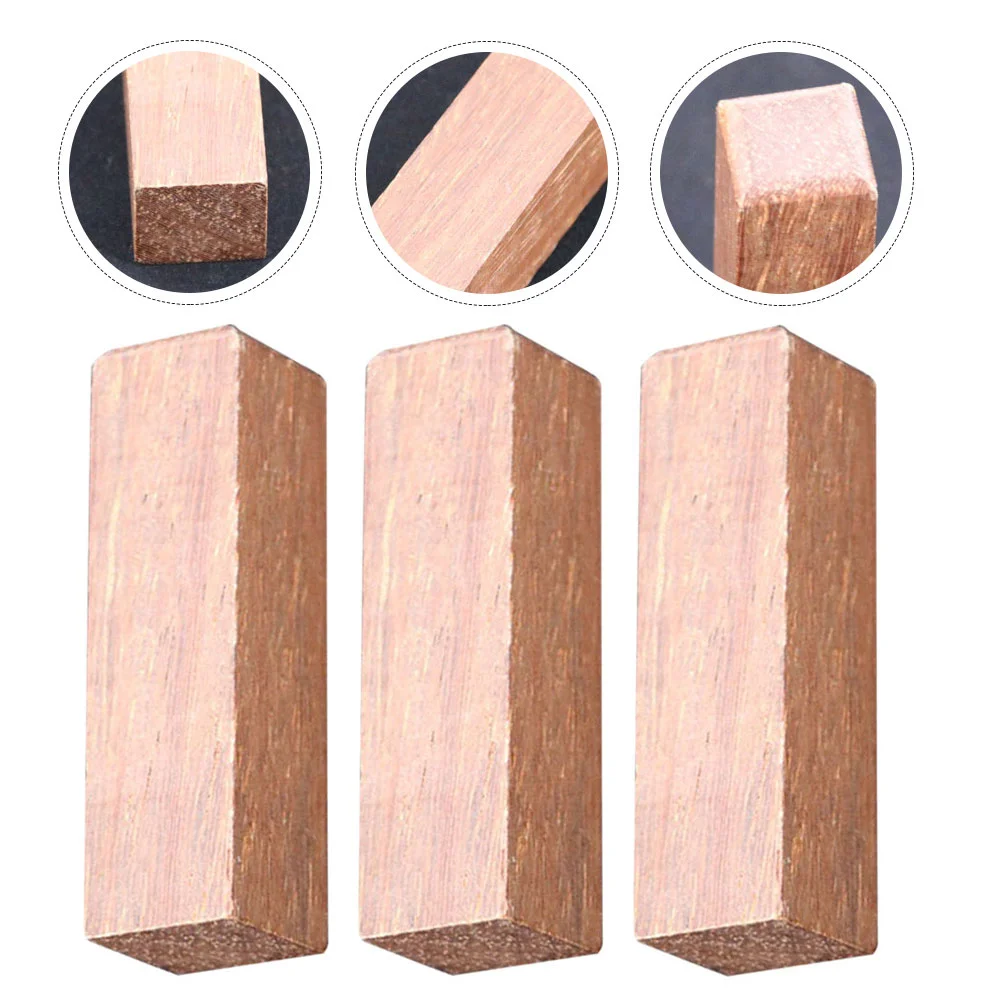 

3pcs DIY Seal Wooden Blocks Wooden Carving Blocks Crafting Seal Materials
