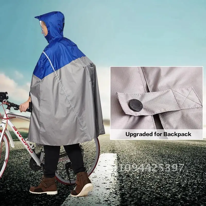 QIAN Impermeable Raincoat Women/Men Outdoor Rain Poncho Backpack Reflective Design Cycling Climbing Hiking Travel Cover