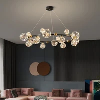 goldblack transparent glass ball ceiling light living room dining room led string lights creative round decorative pendant ligh