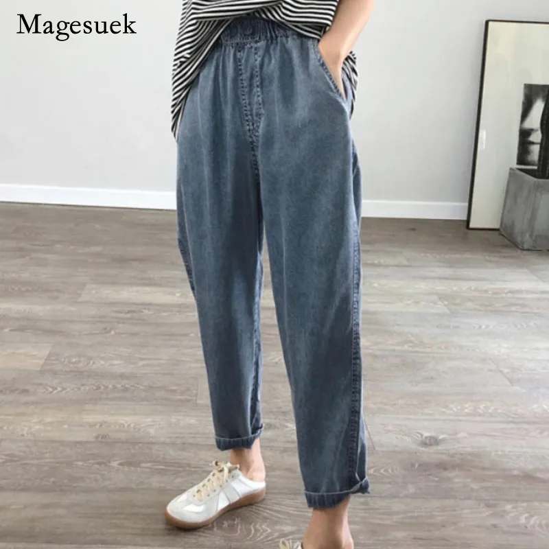 

2022 Antumn Light Blue Bleached Loose Denim Jeans Women Casual Wide Leg Pants Female High Street Harem Pant Vaqueros Mujer 23381