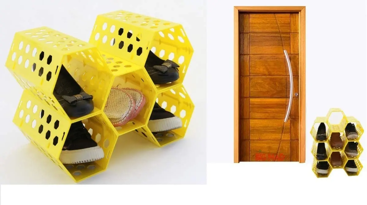 

Shoe Rack Hive 6 Cavities Door Hall Bedroom - Shoe Rack Organizer Holder for Books Toy Clothes
