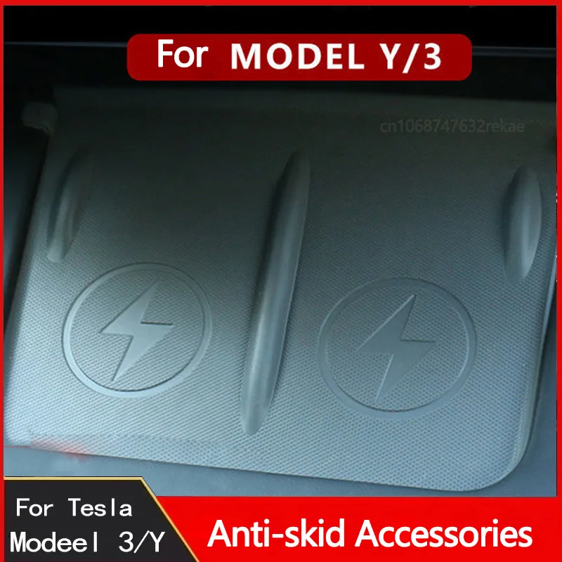 

For Tesla Model3 Y 2021 2022 Accessories Car Phone Wireless Charging Pad TPE Pad Model Y Anti-skid Pad Accessories