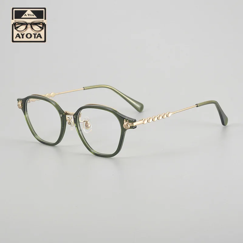 2021 многоугольная оправа для очков из чистого ацетата титана мужские