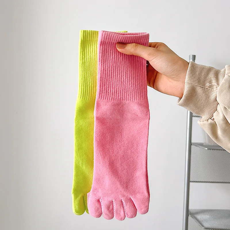 Носки карамельных цветов с разрезом на носках простые японские носки пятью