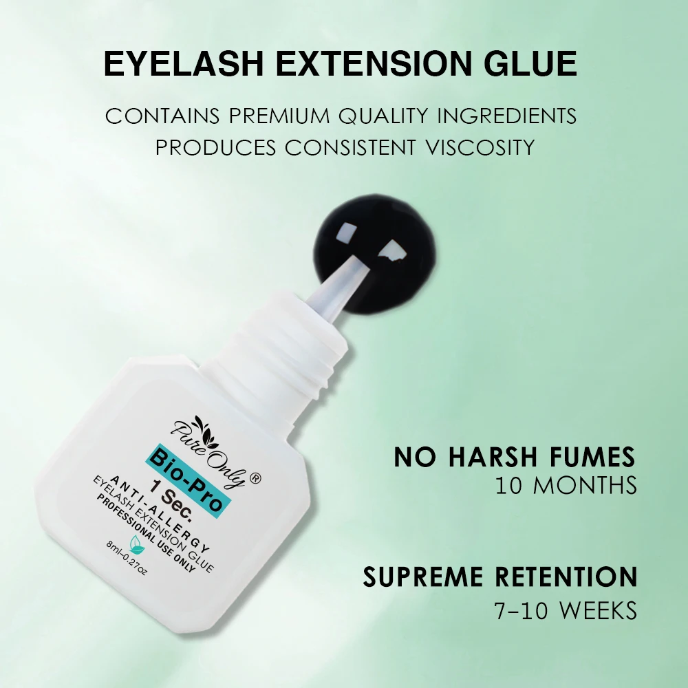 

8ml Bio-Pro Glue 1 Sec Fast Drying Eyelash Extension Adhesive Long Lasting Professional Sensitive Eye Lashes Glue Private Label