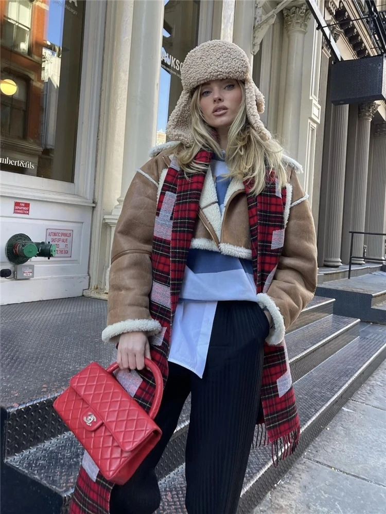 KEYANKETIAN women's classic vintage suede lamb coat winter coat new high street style thick warm short jacket top