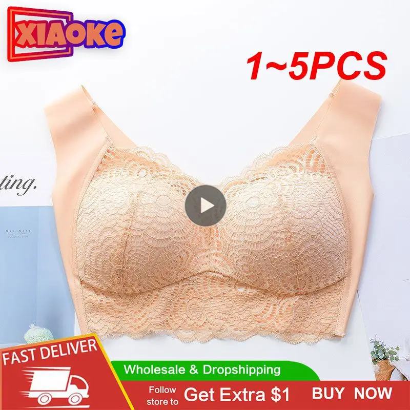 

1 ~ 5 шт., бесшовный кружевной бюстгальтер с вырезами