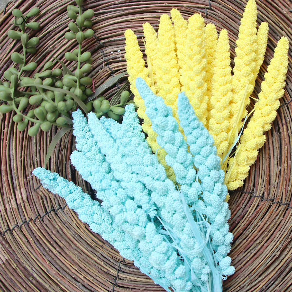 

Wheat Ear Grain Natural Dried Flowers Artificial Plants Branch Colorful INS Pampas Grass Phragmites Home Wedding Table Decor