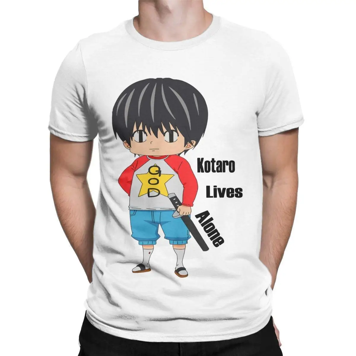 Men T-Shirt Kotaro Lives Alone Anime Casual Cotton Tee Shirt Short Sleeve T Shirts Round Collar Clothing Plus Size