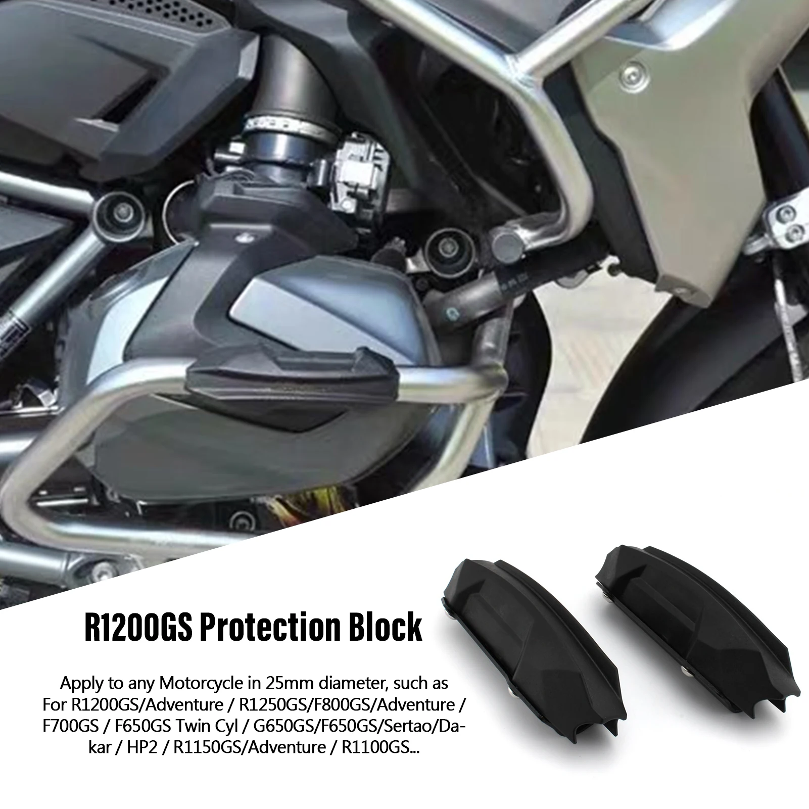 

FOR BMW R1200GS R1250GS Motocycle Engine Crash Bar Protection 25mm Diameter Bumper Anti-Fall Decorative Guard Block Accessories