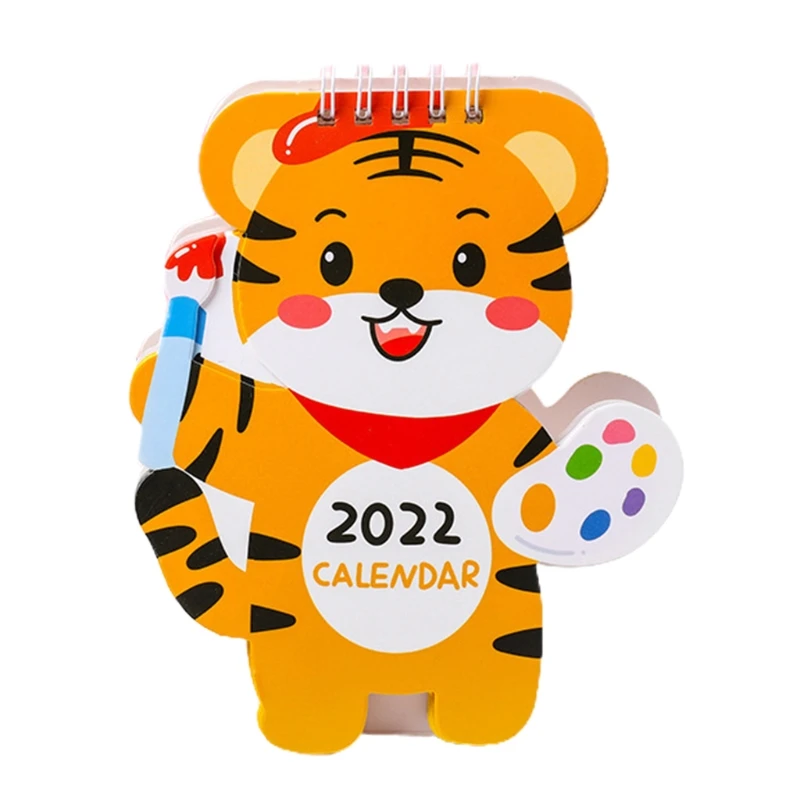 

2022 Pocket Calendar Cute Tiger-shaped Calendar Oct. 2021-Dec. 2022 Monthly Page Holiday Highlighted for Office Home