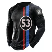 retro racing 3d print cotton and polyester long sleeve mens t shirts vintage loose tops o neck oversized t shirt eu size m 5xl
