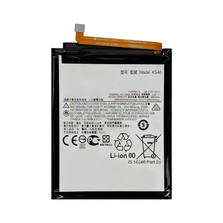 Фото Аккумулятор для мобильного телефона KS40 3000 мАч для Motorola Moto E6 Play XT2029 XT2029-1 (версия для США), правый разъем, левый разъем №2