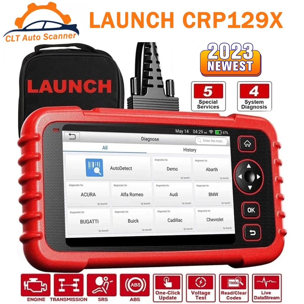 LAUNCH X431 CRP129X OBD2 сканер, автомобильный диагностический инструмент, Поддержка двигателя ABS SRS AT Oil SAS EPB TPMS Reset OBDII, считыватель кодов