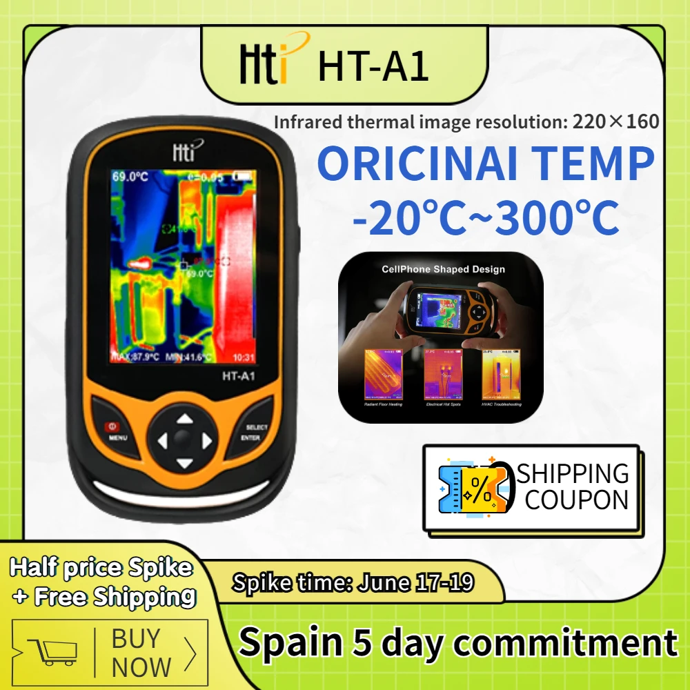 

Professional Thermal Imager HT-A1 Portable Infrared Thermal Imaging Camera TFT Display Screen Hunt 3.2Inch Measuring Tools