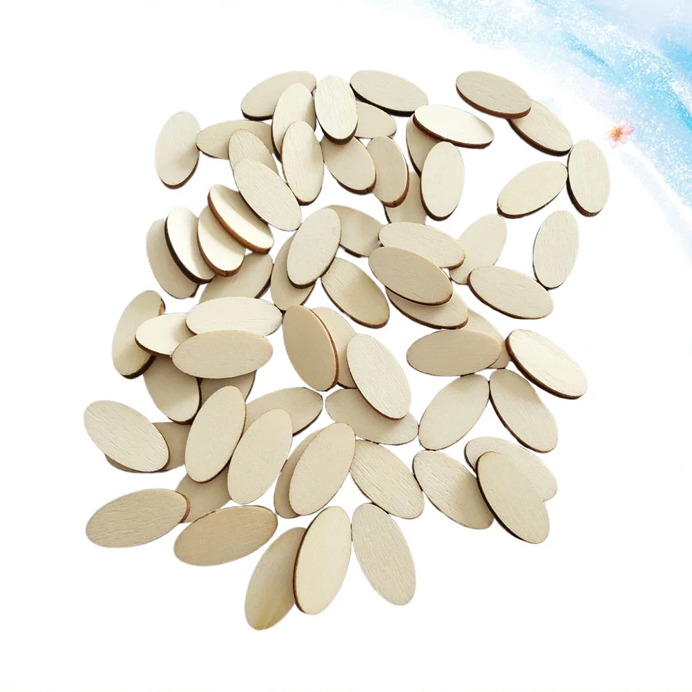 

200pcs Woodburning Chips Diy Wood Discs Wood Shape Christmas Gift Tags Oval Wood Tag Oval Wood Cutout