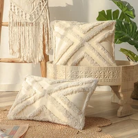 embroidery beige cushion cover lace geometry pillowcases 45x45cm geometric sofa pillow case decorative throw pillows