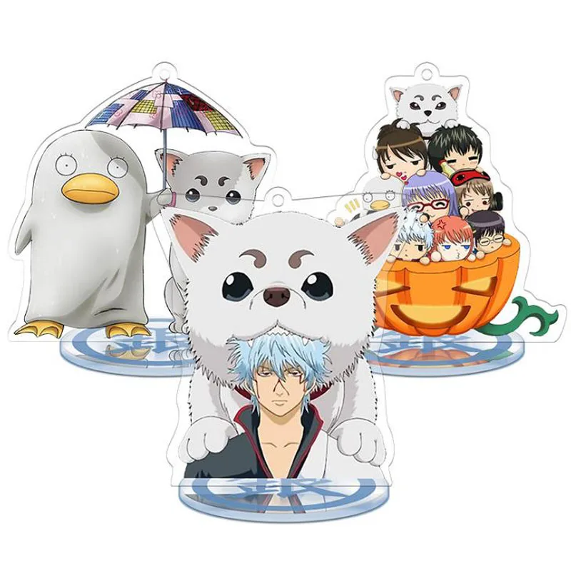 

С изображением героев из мультфильмов, 1 штука аниме «Серебряная Душа» акриловая подставка модель игрушки пластина Держатель Фигурки игруш...