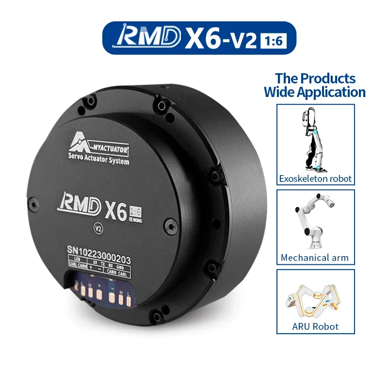 Фото 2026 MYACTUATOR BLDC Серводвигатель с энкодером RMD-X6 V2 1:6 48В DC, высокоточный планетарный редукторный двигатель для экзоскелетов №4