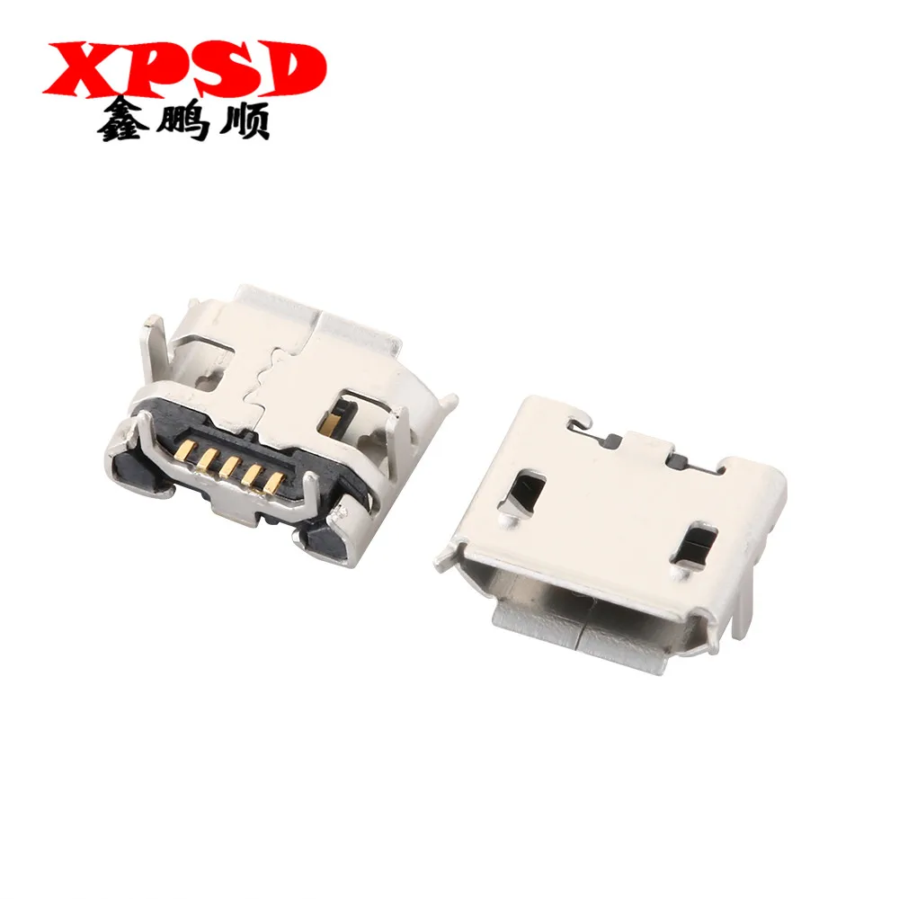 Разъем Micro USB MK5P 2P 5 контактов вертикальная вставная SMD пластина для раковины