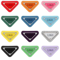 10pcs iron on patches for clothes appliques stickers brand triangular sew patches clothing jeans brand logo sequin patch badge