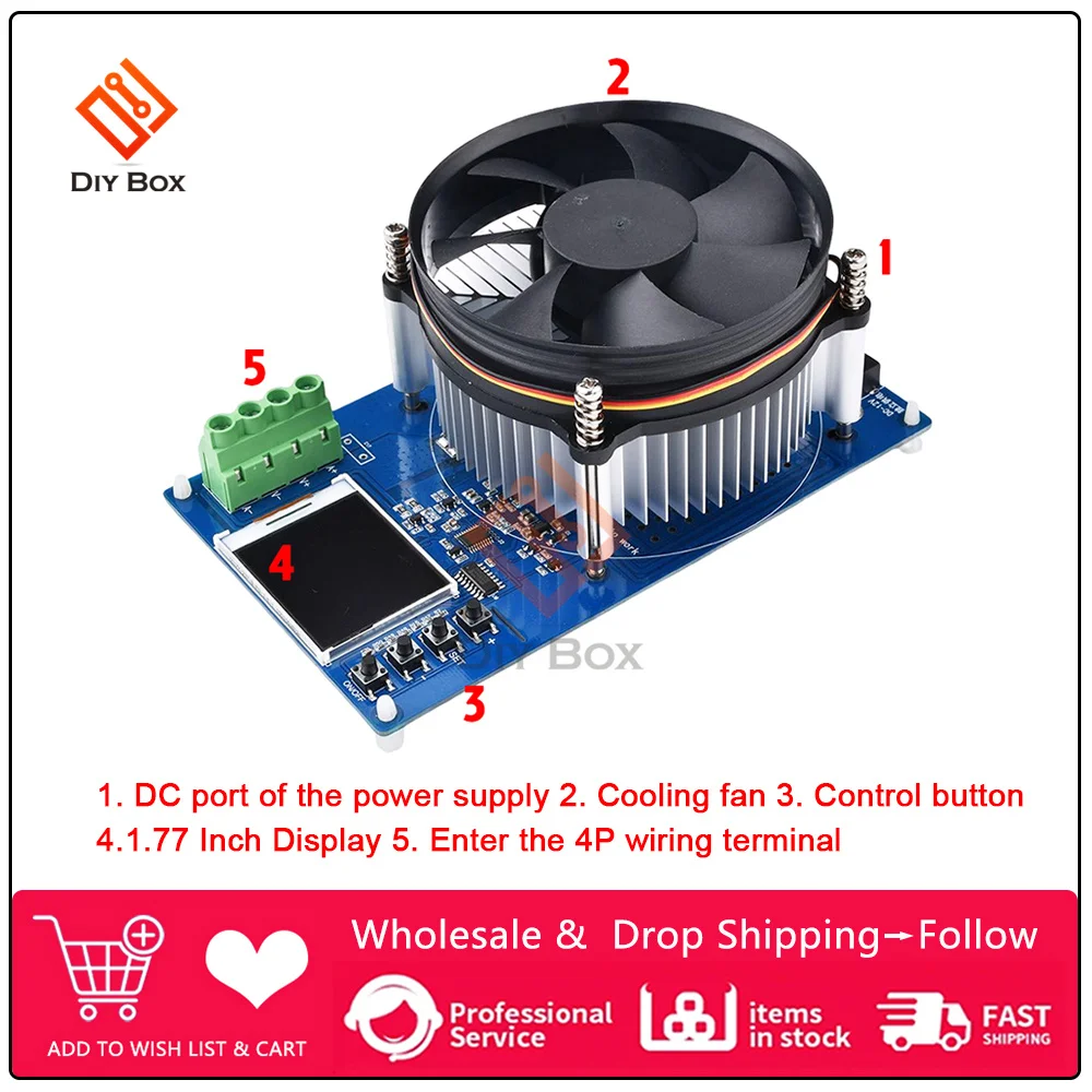 

150 Вт 0 ~ 10 А ЖК-дисплей 1,77 дюйма цифровой электронный тестер нагрузки батареи Вольтметр Амперметр Стандартный для электрического инструмент...