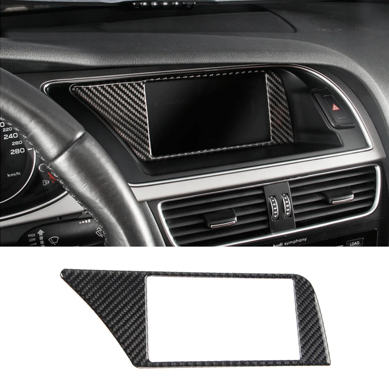 

Real Carbon Fiber Interior Navigation Panel Warning Lamp Frame Trim Cover Inner Decor for Audi A4 B8 2009 2010 2011 2012 -2016