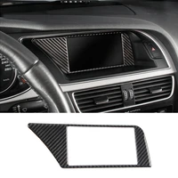 real carbon fiber interior navigation panel warning lamp frame trim cover inner decor for audi a4 b8 2009 2010 2011 2012 2016